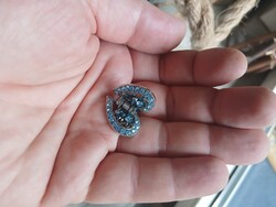 Csodaszép régi ezüstözött pillangós/szíves hajcsat (2,5x2,8x2,5 cm)