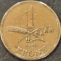 Dánia 1 korona, 1945.