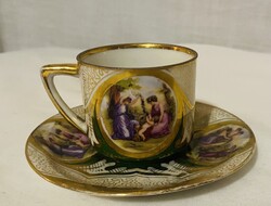 Különleges, kézzel festett Alt wien porcelán csésze alátéttel eladó!