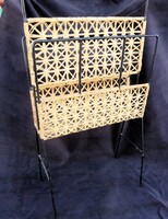 Retro-Vintage Raffia Fonott Újságtartó '60-'70-es Évek