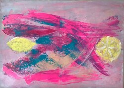 Summer lemon   50cm x 70cm  abstract vászonkép