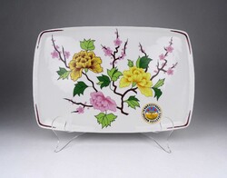 1W329 Régi Hollóházi porcelán kínáló tálca - Magyar Természetbarát Szövetség 31.5 x 21 cm