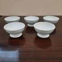 5 db Fehér Herendi porcelán talpas fagyis kehely, tál