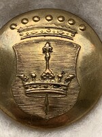 Régi katonai nemesi cimeres gomb makulátlan állapotban