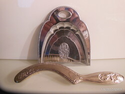 MORZSALAPÁT + KEFE - ALKUKÉPES - EZÜSTÖZÖTT - KEFE 29 x 6 cm  - LAPÁT - 20 x 8 cm