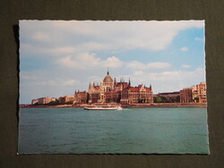 Képeslap,Budapest,Országház,Parlament,sétahajó látkép,részlet, 1985-
