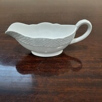 Fehér Herendi porcelán füles szószos, mártásos kínáló tál, kiöntő