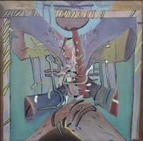 Tuzson-Berczeli Péter (1966 - ) Mágneses Térben 1983 c. festménye Eredeti Garanciával!