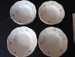 Zsolnay tányér 4 mély és 2 lapos jelzettek