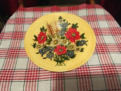 Népi festett tányér 3 db + ajándék kancsókkal