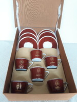 Retro Hollóházi porcelán Orient Mokkás kávéskészlet dobozában