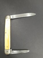 Ritka Solingen Merscheid,Wilhelm Wagner 1920-as Évek Csont Gyöngyházas Bicska, Zsebkés.9.5 cm.
