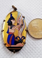 Magyar Art Deco Hirschmann Tivadar festett porcelán medál 1922.