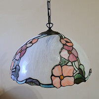 Tiffany csillár, mennyezeti lámpa, gyönyörű rózsamintás, 45 cm