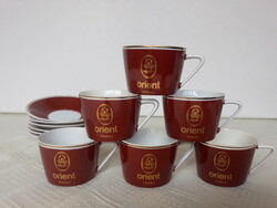 Retro Hollóházi porcelán Orient Mokkás kávéskészlet dobozában