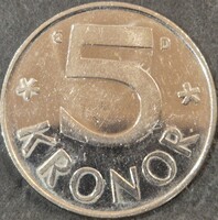 Svédország 5 Korona, 1988.
