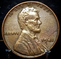 Amerikai Egyesült Államok 1 cent, 1941 Kalászos penny, Lincoln Verdejel nélkül A08F2