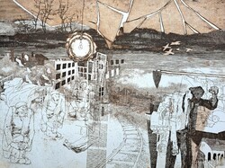 Bálványos Huba: Illusztráció, József Attila "Téli éjszaka" verséhez - szignózott, 1990-es évek