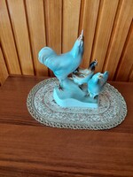 Zsolnay porcelán baromfiudvar, Sinko, kakas és tyúkok, hibátlan