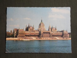 Képeslap,Budapest,Országház,Parlament,sétahajó látkép,részlet, 1972-