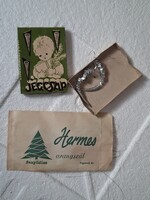 Régi fenyődísz Jégcsap retro Hermes aranyszál