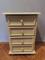 Tojáshéjszínűre festett komód 4 fiókos - 64 x 43 x 34 cm