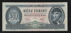 20 Forint 1969-es hajtásnyom látszik