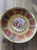 Ritka gyönyörű Alt Wien kézzel festett tál 34cm átmérő Kaufmann