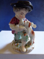 19.sz.i ALTWIEN PORCELÁN ÚRFI KUTYÁVAL