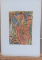 Csepeli Németh Miklós  festménye 21x29 cm + karton