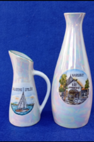 2 db   Unterweissbach lüszter mázas porcelán váza /balatoni emlék, és Harkány  /egyben