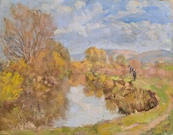 Uhrig Zsigmond (1919-1993) : Horgászok 1958.