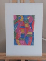 Csepeli Németh Miklós  festménye 19x29 cm + karton