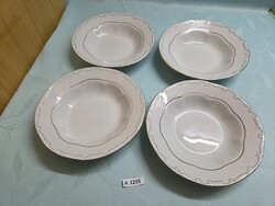 A1235 Zsolnay tollazott levesestányér 4 db 22,5 cm