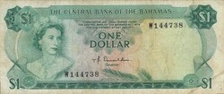 1 dollár Bahama szigetek 1974 aláírás T.B.Donaldson 1. Erzsébet királynő
