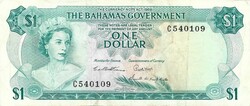 1 dollár Bahama szigetek 1965 aláírás Higgs Erzsébet királynő