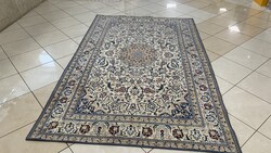 4016 ÓRIÁSI AKCIÓ Iráni Nain selyemkontúros kézi gyapjú perzsa szőnyeg 162X260CM