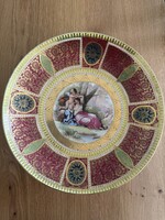 Ritka gyönyörű Alt Wien kézzel festett tál 34cm átmérő Kaufmann