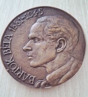 Bartók Béla  Aranyhegyi Szövetség Simorka jelzéssel  bronz emlék plakett  díszdobozában  8 cm