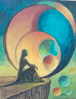Antyipina Galina: Portál az univerzumba, olajfestmény, vászon. 50×40cm