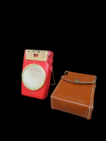 Retro PIROS SONY TR 610 TRANZISZTOROS RÁDIÓ BŐR TOKJÀBAN
