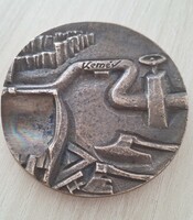 Tóth Sándor : Kemév " Hazát Építeni a Legszebb Hivatás "  bronz emlék plakett  7,7 cm
