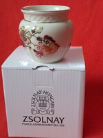 Zsolnay pillangós / pillangó mintás kaspó gyári dobozzal!