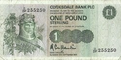 1 font pound 1987 Skócia Clydesdale Bank