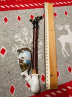 Antik porcelán pipa vadász stílusú eladó!