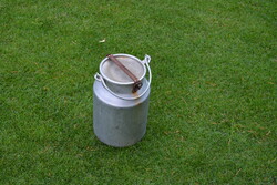 10 literes aluminium tejes kanna falusi paraszti dekoráció