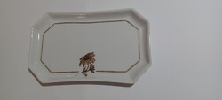 Hollóházi virágmintás, Jelzett  porcelán gyűrűtartó vagy süteményes tálka (2sz.db) Hibátlan
