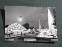 Képeslap,Budapest,BMV ipari vásár,pavilonok,park,szökőkút látkép,részlet, 1962-