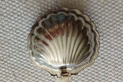 Shell-shaped, silver-plated steel holder, offering, decoration