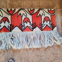 Retro faliszőnyeg, falvédő 175 X 40 + 18 cm rojt. Hibátlan